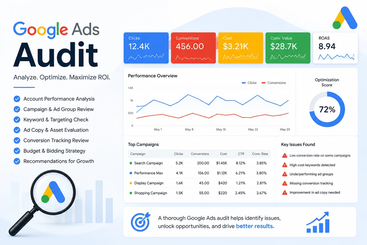 Google Ads audit dashboard