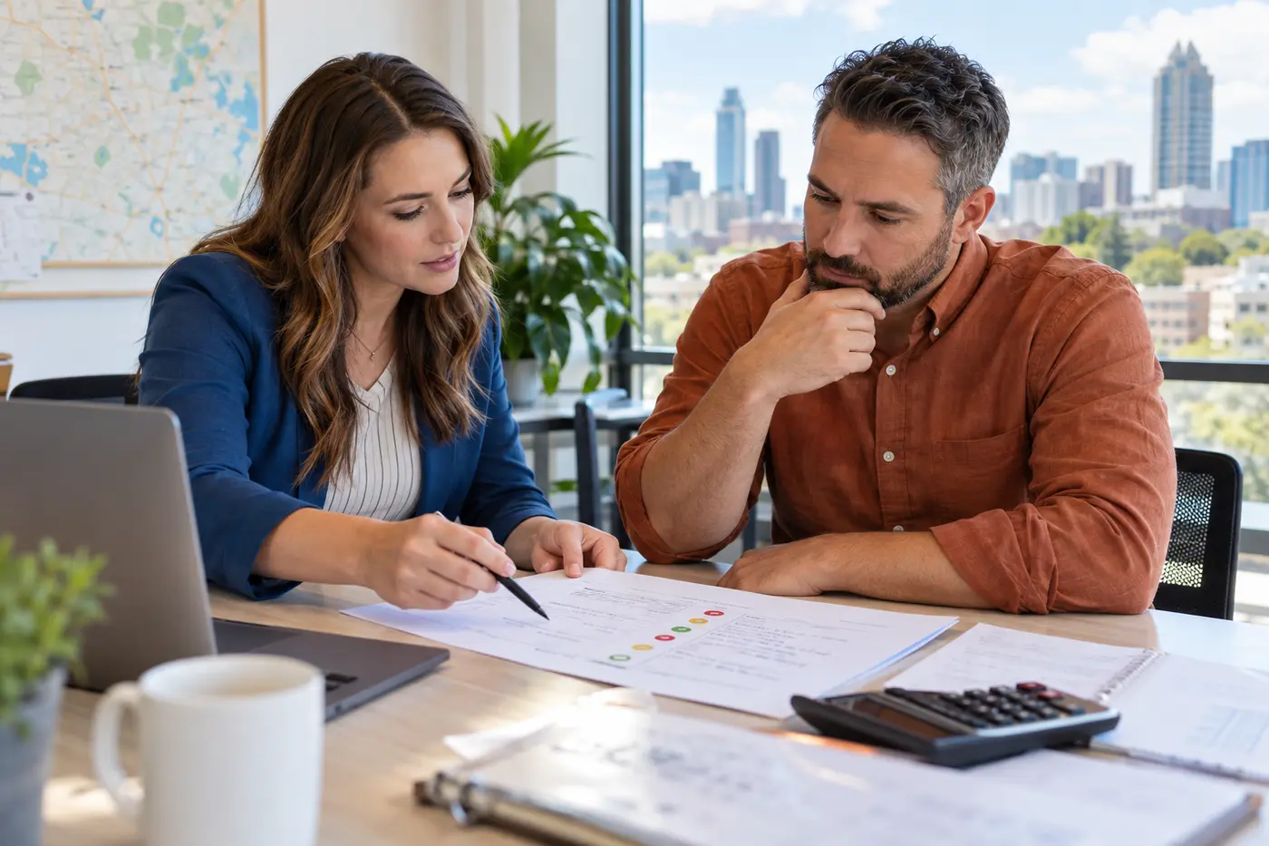 Raleigh business owner reviewing a Google Ads audit with a paid-media specialist